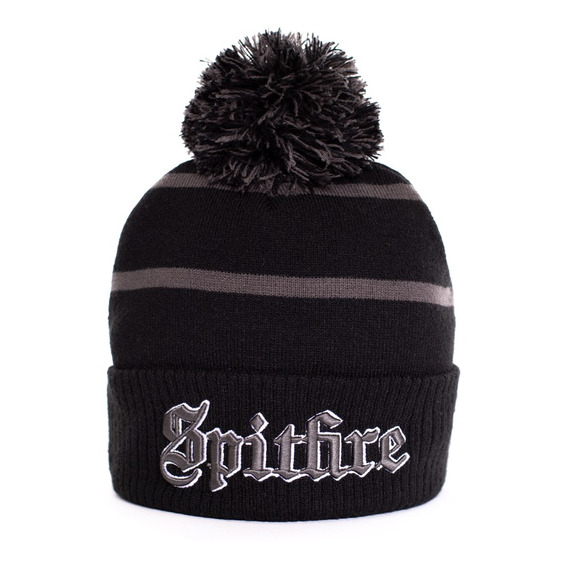 Gorro Knit Pompon Spitfire 360 Logo Gótico Negro