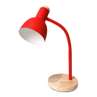 Luminária Mesa 50cm Abajur Flex Articulada Giro 360 Silicone Cor Da Cúpula Vermelho