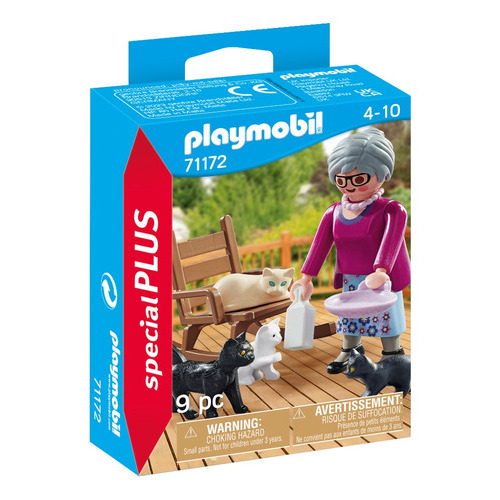 Figura Armable Playmobil Special Plus Abuela Con Gatos 3+ Cantidad De Piezas 9