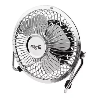 Ventilador De Mesa Nisuta Nsfanu Cromo Con 4 Palas