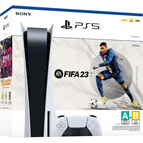 Sony PlayStation 5 825GB FIFA 23 Bundle color  blanco y negro