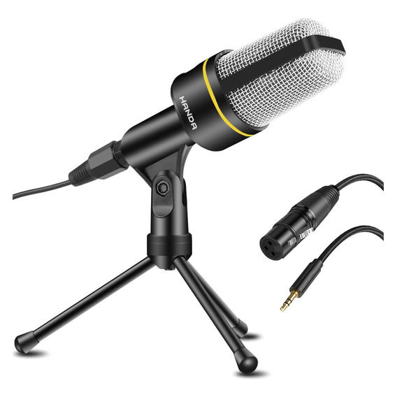 Microfono Condenser Pc Cable Canon Estudio Cardioide Streaming