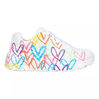 Tenis Skechers Uno  Blanco Corazones Comodo Ligero  314064l