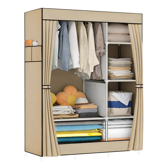 Organizador Ropero Armario Closet Rack Portatil Café 