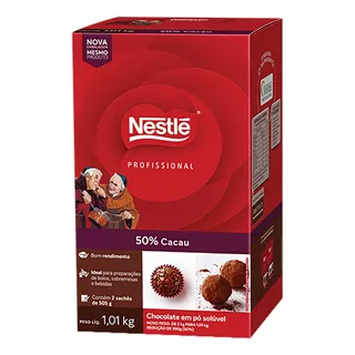 Chocolate Solúvel 50% Cacau Profissional Nestlé Sem Glúten Caixa 0.5 Kg 2 U