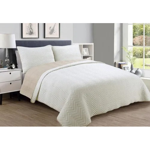 Cubrecama Quilt Liso Reversible King Size Con 2 Fundones