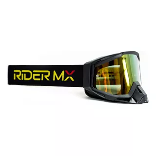 Óculos Motocross Rider Mx Premium Lente Espelhada Cor Da Armação Preto