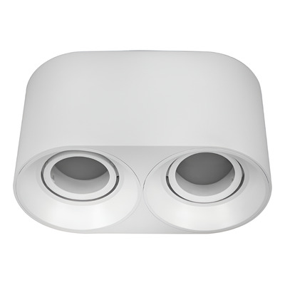 Spot Plafon Monovolumen 2 Luces Redondo Blanco Pc Apto Gu10