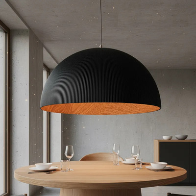 Colgante Led 66w Cct Ø40cm Negro Interior Símil Madera Mks - Negro