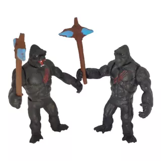 Juguete King Kong Figuras Gorila 2pzs Mono Chango Negros Ape