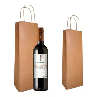 Sacola Kraft Para Vinho Fundo Reforçado 100 Unidades Oferta