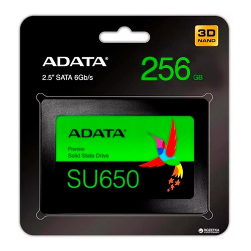 Disco Estado Sólido Ssd Adata Su650 256gb 2.5 Sata Nand 3d Color Verde