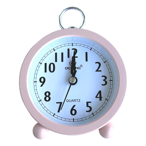 Reloj de mesa  despertador  analógico Dicheng OS004  color rosa 