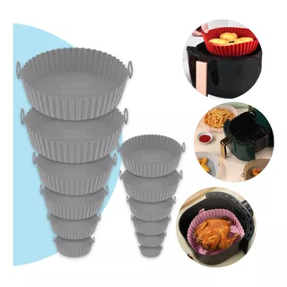 12 Forma Silicone Reutilizavel Protetor Air Fryer Microondas