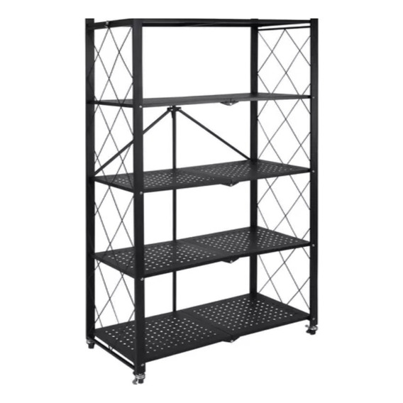 Estante Anaquel Organizador Plegable 5 Niveles Rack Metalico Color Negro