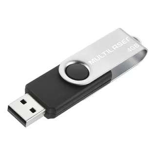 Pen Drive Twist Multilaser 4gb Usb Preto Pd586 Leitura 10mbs Liso