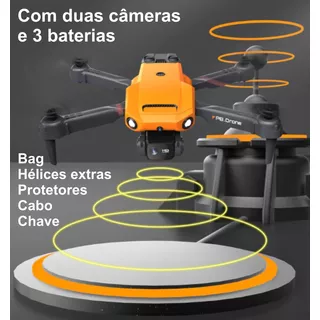 Drone P8 4k Hd, 2 Câmeras, Desvio De Obstáculos, 3 Baterias