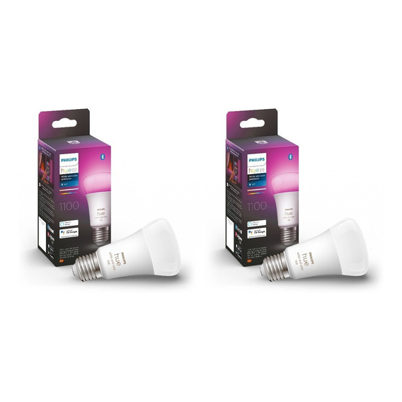 2x Philips Hue 1.100 Lumenes E27 Colores Bluetooth & Zigbee