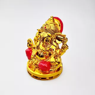 Estátua Ganesha Dourado 8cm + Brinde