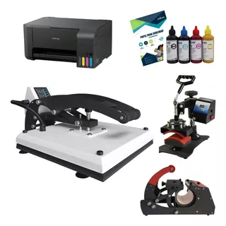 Kit Sublimación Epson A4 Estampadora 9 En 1 + Tinta Premium