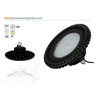 Colgante Led Industrial Alta Potencia Aluminio 200w Ufo 