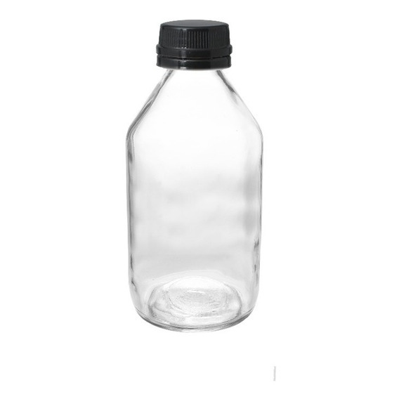 Botella Vidrio Transparente Farma 125 Cc X42 Uds Con Tapa 