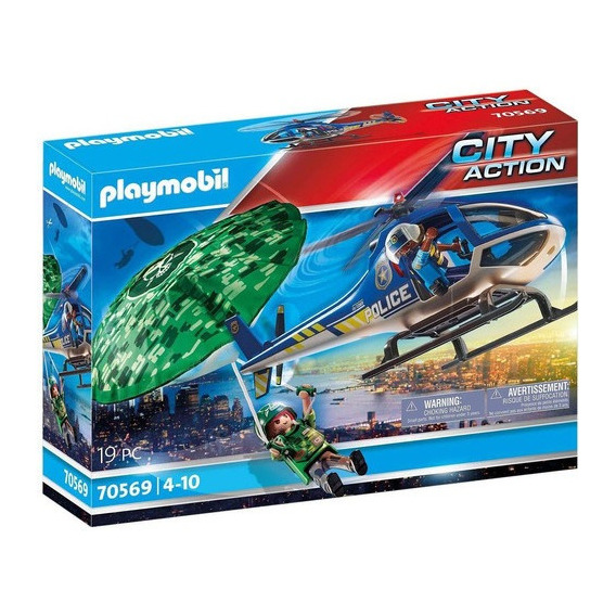 Playmobil® Persecución En Paracaídas Helicóptero Intek 70569