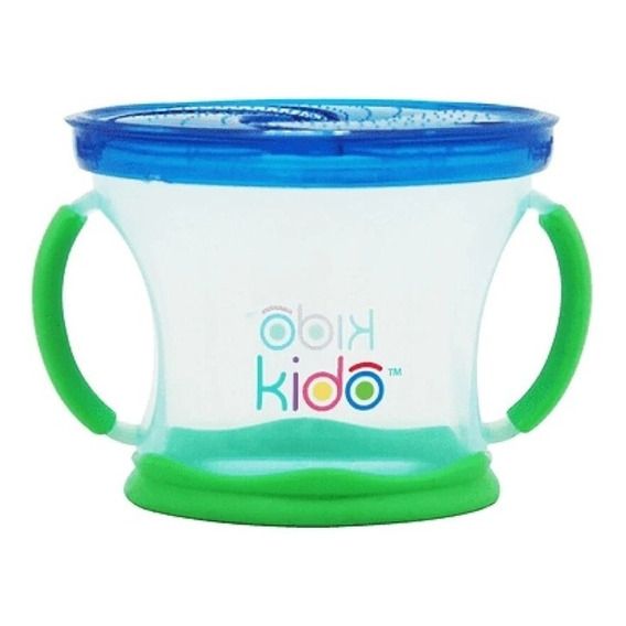 Vaso Para Niños Kido Keep Atrapa Snack 250ml Azul Con Verde