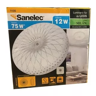 Luminario Led Plafón Decorativo Oviedo Milán Sanelec 1135 Color Blanco