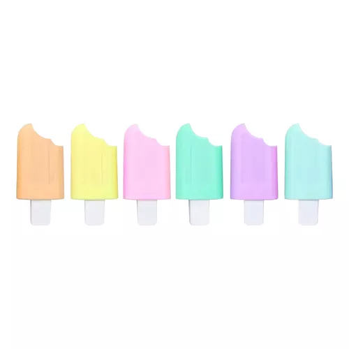 TINGLI Canetas marca-texto, 6 peças fofas mini caneta-texto Kawaii desenho  de sorvete em forma de sorvete fluorescente para escola, escritório,  artigos de papelaria