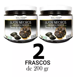 Ajo Negro Organico Premium (2 Frascos De 200g) Gourmet 