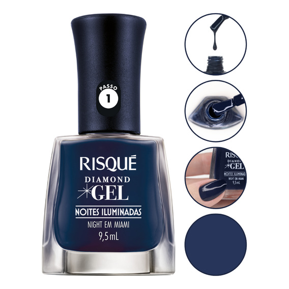 Esmalte Night Miami Noites Iluminadas Diamond Gel Risque