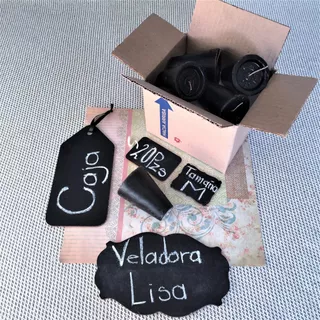 Veladora Negra - Repuesto Liso - Mediana I Caja 20 Piezas