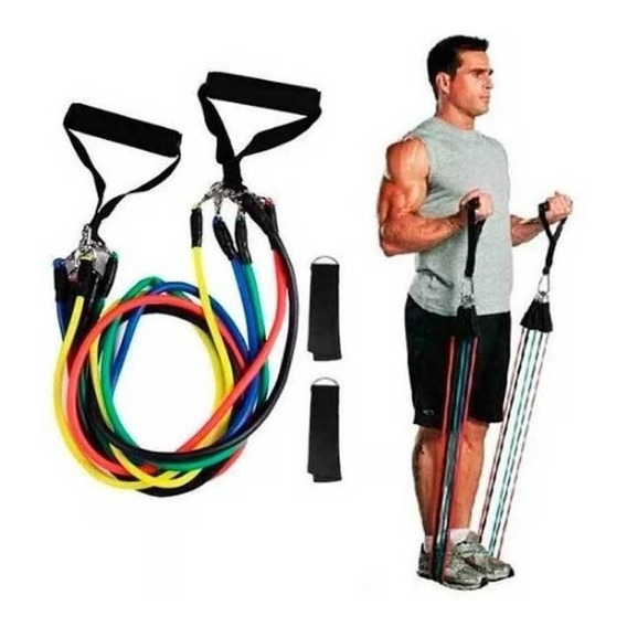 Set De 5 Bandas Elásticas Entrenamiento Resistencia + Bolso