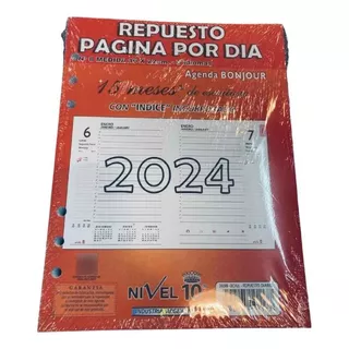 Repuesto De Agenda Nivel 10 2024 Diario N8 16 X 22cm - Diva 