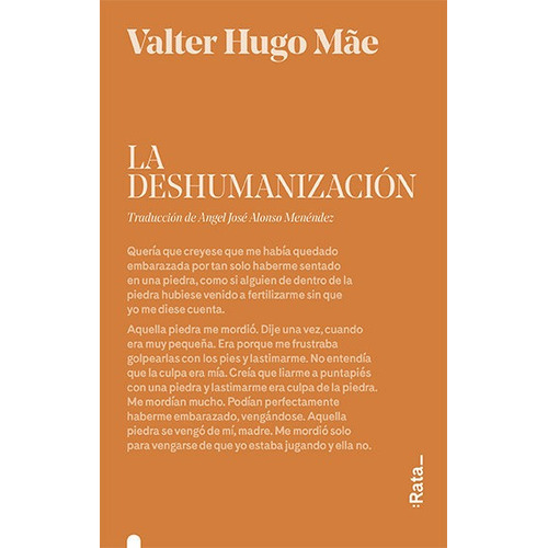 La Deshumanizacion, De Hugo Mae, Valter. Editorial Rata, Tapa Blanda En Español