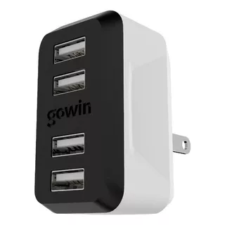 Multi Cargador De Pared Gowin Carga Rápida 4 Puertos Usb Color Negro-53-4