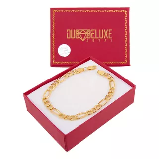 Pulsera Hombre Figaro D 6mm Plata Bañooro24k Duodeluxejoyas®