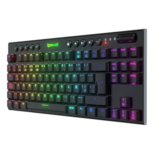 Teclado Gamer Redragon K622 Rgb Horus Usb Switch Rojo Españo Color del teclado Negro