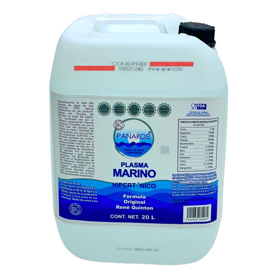 Agua De Mar Orgánica Hipertónica 20 Litros