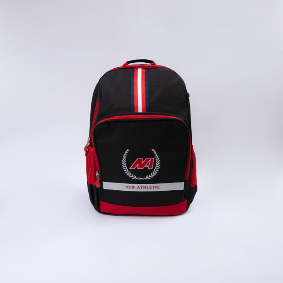 Mochilas New Athletic School Max20 Negro Con Rojo Kids