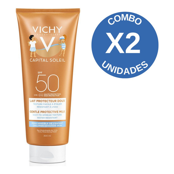 Pack X2 Vichy Capita Soleil Fps50 Leche Solar Niños 300 Ml