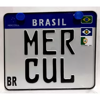 Adesivo Placa Mercosul Moto Cuiabá - Mt + Lacres E Parafuso