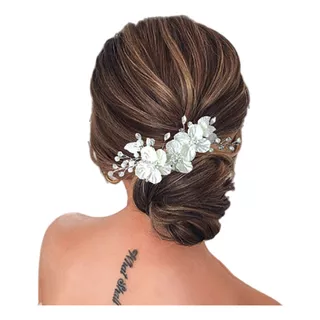 Blanco Accesorio Para Peinado De Novia, Diadema De Novia, Peinado