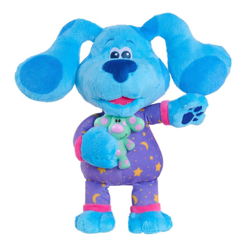 Muñeco Peluche Pistas De Blue Dormir Pijama Luz Y Sonido