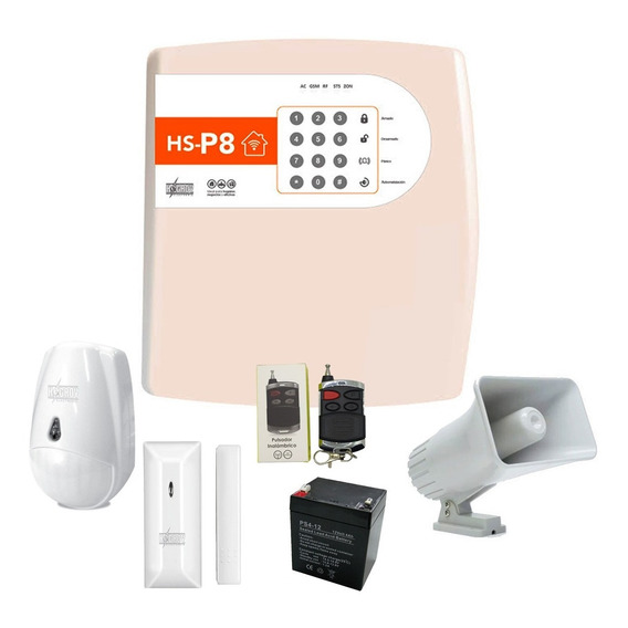 Kit Alarma Inalambrico Tcp Ip Residencial Smart Hs-p8 Hagroy