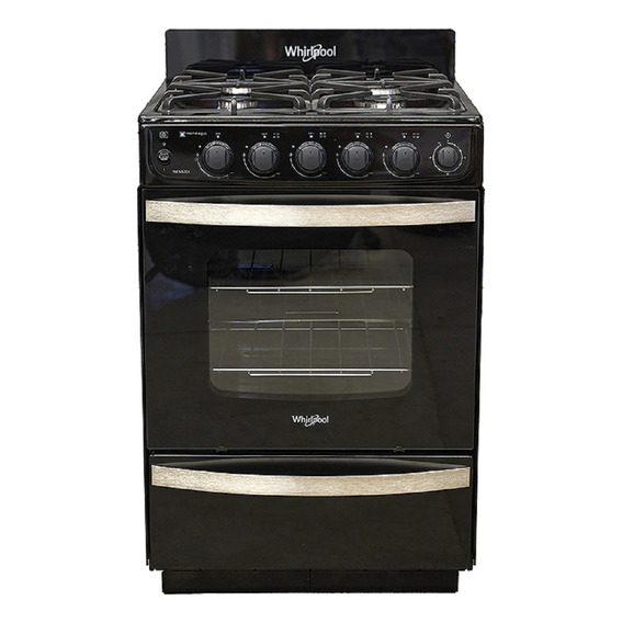 Cocina Whirlpool Wfn57di Multigas 56cm Negra Color Negro