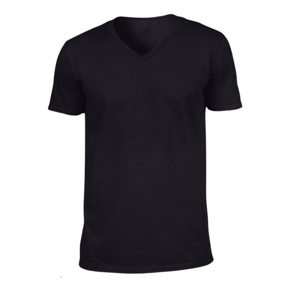 Camiseta Básica Cuello En V 100% Algodón Peinado Para Hombre