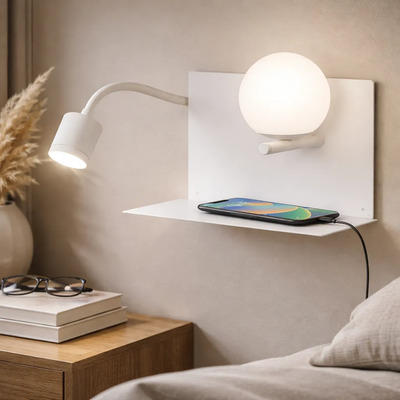 Aplique Smartnight Led Flexible Usb Blanco Negro Izq Rd Blanco