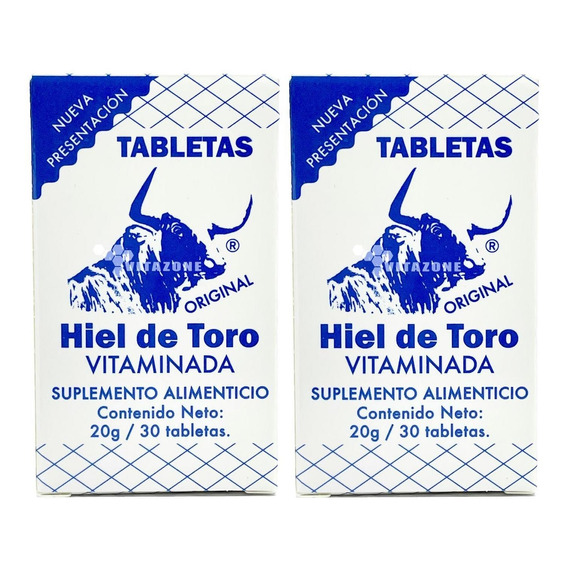 Hiel De Toro Vitaminada 30 Tabletas (2 Piezas)